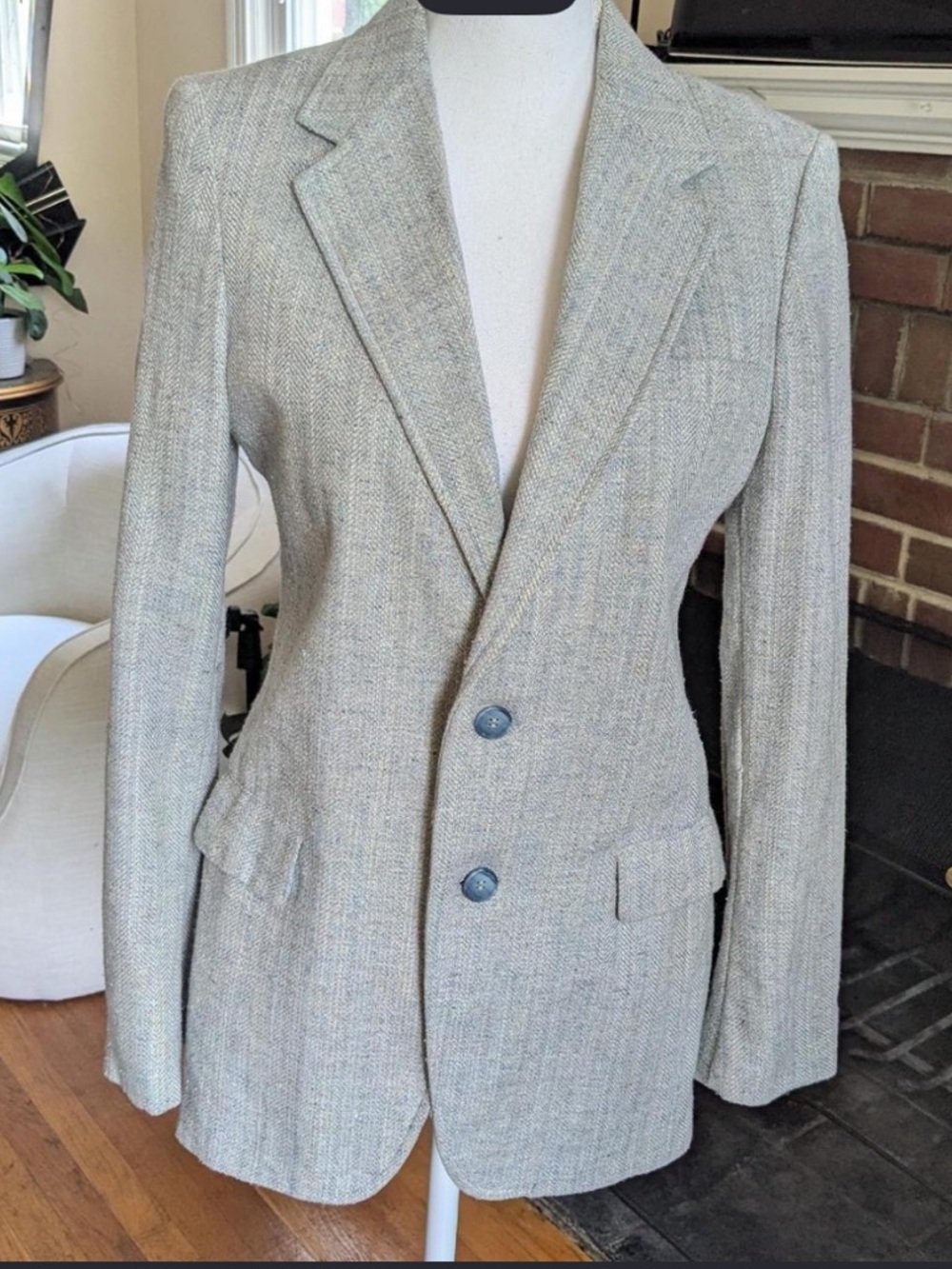 Yves Saint Laurent Light Gray Tweed Sport Coat